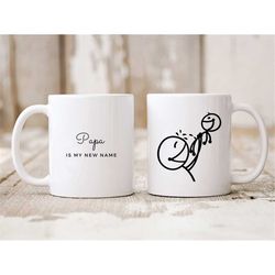Mug Papa is my new name - Mug Papa - Mug Birth - Gift Birth - Newborn - Dad - Father's Day Gift - Dad - Gift For Him -