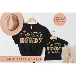 Howdy Y'all Mama Mini Matching Set,Wildflower Mommy & Me Outfit,Baby Shower Gift,Mini Bodysuit Toddler Youth,New Mom Gif