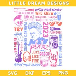 Pink Summer Carnival 2023 SVG, Pink Tracklist SVG, Pink Tour 2023 DXF SVG PNG EPS