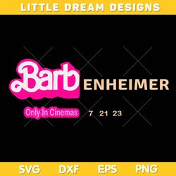 Barbenheimer Barbie Movie SVG, Retro Barbenheimer Logo SVG DXF PNG EPS, Oppenheimer Movie 2023 SVG