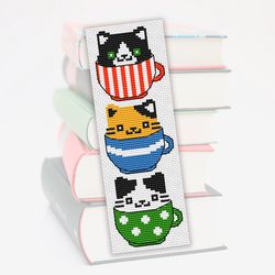 Cross stitch bookmark pattern Kittens, Cute Cat cross stitch pattern. Bookmark embroidery pattern