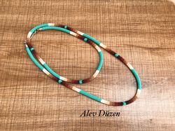 100cm Extra long Native American Style Necklace, Turquoise Necklace, Southwest Necklace, Beadwork Necklace, Native Bead
