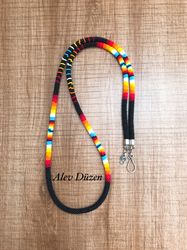 Extra long Native American Style Necklace, Black Necklace, Southwest Necklace, Native Beadwork, bead crochet necklace
