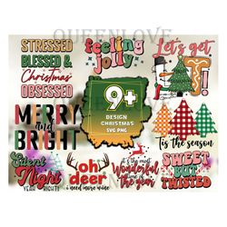 9 Design Christmas Bundle SVG, Christmas Svg, Xmas Svg, Christmas Sublimation, Digital Download