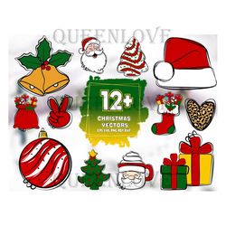 12 Christmas Vectors Bundle Free SVG, Christmas Svg, Xmas Svg, Santa Svg