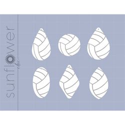 Volleyball Earrings SVG Download | Volleyball Earring Template Cut Files | Volleyball Earrings Laser Cut Svg Jpg Eps Png