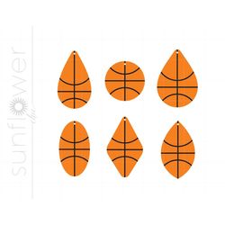 Basketball Earrings SVG Download | Basketball Earring Template Cut Files | Basketball Earrings Laser Cut Svg Jpg Eps Png