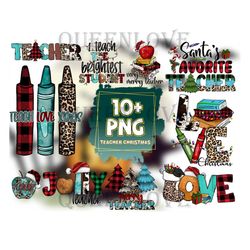 10 Files Teacher Christmas PNG Bundle, Christmas Png