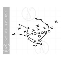 football svg downloads, football playbook art, football cricut svg dxf pdf silhouette art, football play clipart scfb3