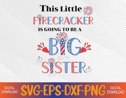 This Little Firecracker is going to be Big Sister, 4th July Premium Svg, Eps, Png, Dxf, Digital Download