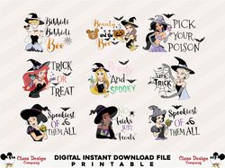 Bundle Halloween Princess PNG, Spooky Vibes Png, Bat, Witch Png, Png Files For Cricut Sublimation