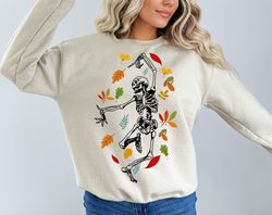 Fall PNG, Dancing Skeleton Png, Autumn Vibes Png, Halloween Png, Groovy Halloween png, Retro png, Png File For Sublimati