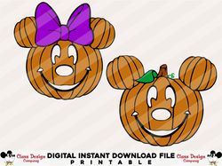 Mouse Pumpkin Face SVG, Halloween Pumpkin SVG, Digital Cut Files in svg, dxf, png and jpg, Printable Clipart, Instant Do