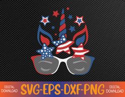 Unicorn Face Sunglasses As American Flag 4th July Patriotic Svg, Eps, Png, Dxf, Digital Download