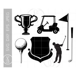 Golf Svg Cut File Clipart Downloads | Golf Svg Cut Files Dxf Pdf Silhouette Art | Golf Theme Clipart Sports Art SC107