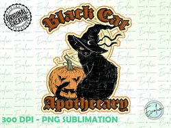 Black Cat Apothecary, Halloween PNG, Halloween Cat Shirt, Spooky Season, Witchy PNG, Halloween Sublimations, Halloween d