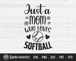 Just a Mom who Loves Softball Svg, Softball mom svg, Gameday svg, Softball svg, Sports svg, Momlife svg, Mom svg, Svg