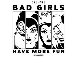 Bad Girls Have More Fun Svg, Bad Witches Club Svg, Bad Girls Svg, Villains Wicked Svg, Villain Gang Svg, Halloween Svg