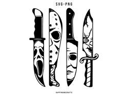 Horror Movie Knives Svg, Halloween Svg, Halloween Knife Svg Cut Files, Silhouette, Digital Download, Spooky Vibes, Horro