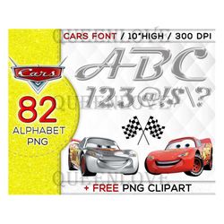 Cars Alphabet Bundle Png, Cars Font Png, Cars Png, Cars Sticker Png