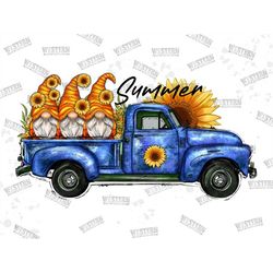 Summer Sunflower Gnomes Truck Png, Truck Sublimation,Sunflower Gnomes Png,Gnome Sublimation Png,Sunflower Truck Png,Summ