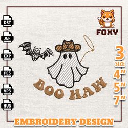 Boo Haw Embroidery Design, Spooky Halloween Craft Embroidery Design, Spooky Vibes Embroidery Design, Instant Download