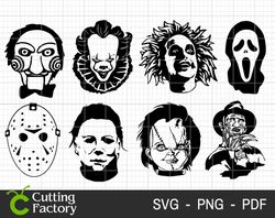 Horror Character Bundle SVG, Halloween Svg, Baby Horror Character Svg, Halloween Killer Svg, Horror Svg, Instant Downloa