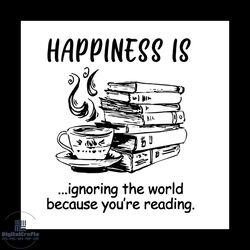 Happiness Is Reading Silhouette Vector Gift For Librarian Svg, Shirt For Book Lover Svg Files For Cricut, Silhouette Sub