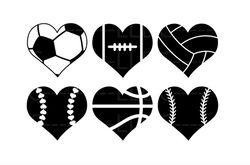 Sports balls bundle svg/png/dxf/jpg, Soccer svg, Baseball svg, volleyball svg, softball svg, football svg, basketball