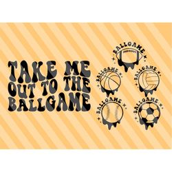 Take Me Out To The Ballgame Svg, Sports Svg, Game Day Svg, Baseball Vibes Svg, Baseball Mom Svg, Sports Shirt Svg, Wavy
