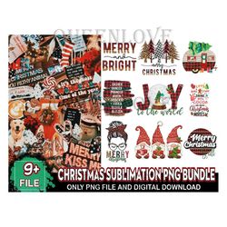 9 Files Christmas Png Bundle, Christmas Png, Xmas Png, Merry Christmas Png, Santa Png, Christmas Clipart, Instant Downlo