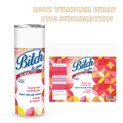 Bitch Spray 20oz Tumbler Wrap PNG File For Sublimation, Bitch Be Gone Tumbler No Spray Nozzle, Instant Download
