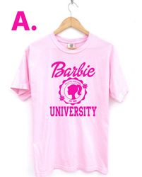Barbie University Comfort Colors Shirt, Cute Barbie Shirt, Oversized Barbie T-shirt, Gift