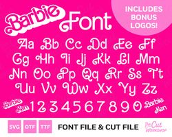 Retro Barbi Font Letters 1970s 1980s Curls Babe Doll includes bonus logos  SVG OTF TTF Clipart Digital Download Sublimat