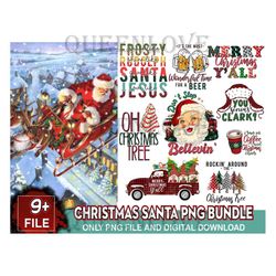 9 Files Christmas Png Bundle, Santa Png, Christmas Png, Xmas Png, Merry Christmas Png, Christmas Clipart