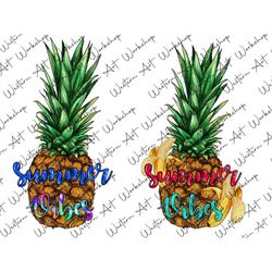 Summer Vibes Pineapple PNG, Summer Vibes Png, Pineapple Png, Pineapple Clipart, Pineapple Bundle Png, Sublimation Design