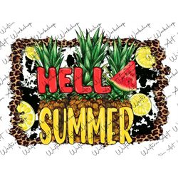 Hello Summer Png, I Love Summer PNG, Summer Png, Cowhide Png, Pineapple ,Watermelon ,Lemon Leopard Cowhide Background Pn