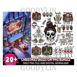 20 Christmas Skeleton Png Bundle, Christmas Skull Png, Christmas Png, Xmas Png, Merry Christmas Png, Skull Png, Christma