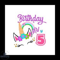 5th Unicorn Birthday Girl Svg, Birthday Shirt For Baby Girl Svg Files For Cricut, Silhouette Sublimation Files