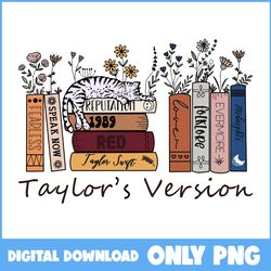 Albums As Books Png, Books Lover Taylor Png, Taylor Version, Swift Png, Taylor's Albums Png - Instant Download