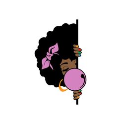 Black Girl With Bubble Gift For Black Queen Svg