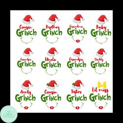 Family Grinch Christmas svg, Grinch Ornaments Svg, Grinch Cut Files, Christmas Svg, Grinch Bundles, Instant Download