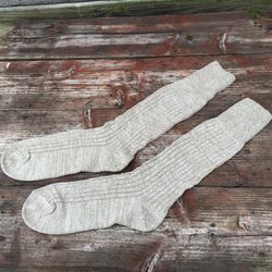 Linen Nettle knitted socks Knee hight socks Mens golfs