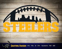 Pittsburgh Football City Skyline for cutting & - SVG, AI, PNG, Cricut and Silhouette Studio
