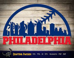 Philadelphia Baseball Skyline for cutting & - SVG, AI, PNG, Cricut and Silhouette Studio