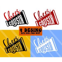 Cheer Cousin Svg, Cheerleading Shirt Svg, Cheer Squad Svg, Cheerleader Quote Svg, Megaphone Svg, Cheer Cousin Cut File,