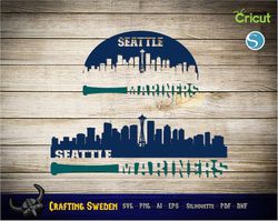 Seattle Baseball City Skyline for cutting - SVG, AI, PNG, Cricut and Silhouette Studio