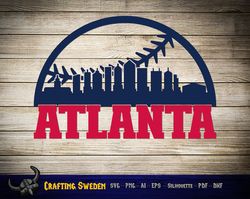Atlanta Baseball Skyline for cutting & - SVG, AI, PNG, Cricut and Silhouette Studio