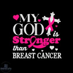 My God Stronger Breast Cancer Awareness Vector Svg, Pink Wariors Gift For Breast Cancer Awareness Svg, Fight Gift For Br