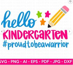 Custom Order - Hello Kindergarten SVG, School Shirt svg, Kids Shirt svg, hand-lettered, Cut File for Cricut